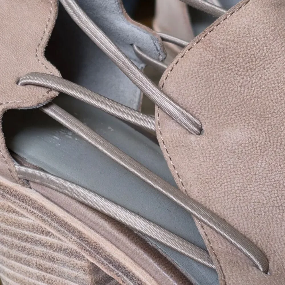 Eileen Fisher Womens 9 Taupe Suede Open Toe Cutout Block Heel Sandal Booties